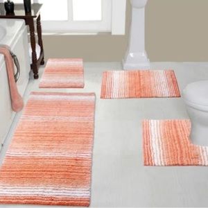 Gradiation Collection Absorbent Cotton 4 Piece Set Machine Washable Bath Rug